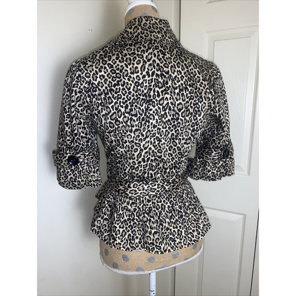 Forever 21 VtG Peplum Blazer Jacket Y2K Small Leopard Mcbling Fitted Mob Wife - Picture 7 of 16